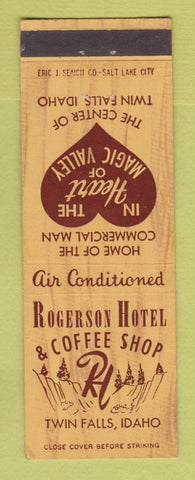 Matchbook Cover - Rogerson Hotel Coffee Shop Twin Falls ID