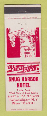 Matchbook Cover - Snug Harbor Hotel Hammondsport NY