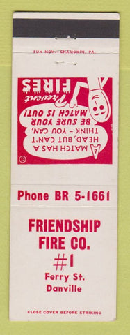 Matchbook Cover - Friendship Fire Company Danville PA