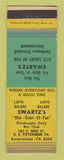 Matchbook Cover - Swarz's Nut Club Night Pittsburgh PA comedy