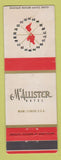 Matchbook Cover - McAllister Hotel Miami FL WEAR