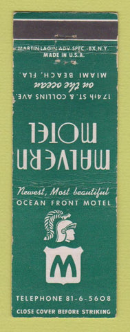 Matchbook Cover - Malvern Motel Miami Beach FL WEAR