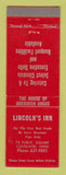 Matchbook Cover - Lincoln's Inn Cleveland OH