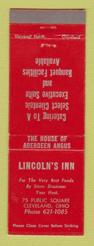 Matchbook Cover - Lincoln's Inn Cleveland OH