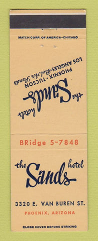 Matchbook Cover - Sands Hotel Phoenix AZ Los Angeles CA Tucson