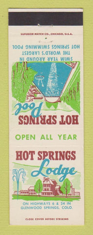 Matchbook Cover - Hot Springs Lodge Glenwood Springs Colorado