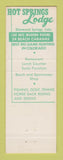 Matchbook Cover - Hot Springs Lodge Glenwood Springs Colorado