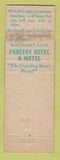 Matchbook Cover - Purefoy Hotel Motel Talladega AL WEAR