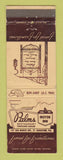 Matchbook Cover - Palms Restaurant Motor Inn St Augustine FL