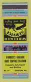 Matchbook Cover - Parker's Garage Gulf oil gas Canton PA