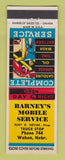 Matchbook Cover - Barney's Mobil oil gas Wahoo NE Rudy Novak