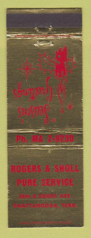 Matchbook Cover - Rogers & Sholl Pure oil gas Chattanooga TN