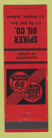 Matchbook Cover - Spiker Phillips 66 oil gas Lafayette IN