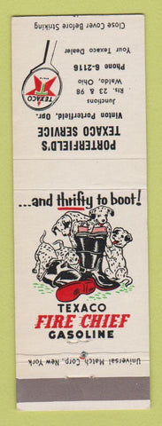 Matchbook Cover - Texaco oil gas Porterfield's Waldo OH