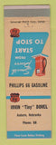 Matchbook Cover - Phillips 66 oil gas Irvin Dovel Auburn NE low phone #