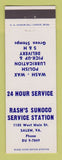 Matchbook Cover - Rash's Sunoco oil gas Salem VA