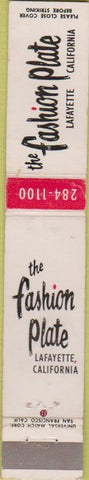 Matchbook Cover - Fashion Plate Lafayette CA 10 Strike
