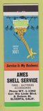 Matchbook Cover - Ames Shell oil gas Elverta CA