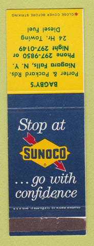 Matchbook Cover - Sunoco oil gas Bagby's Niagara Falls NY