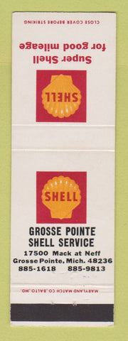 Matchbook Cover - Shell oil gas Grosse Pointe MI