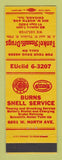 Matchbook Cover - Shell oil gas Burns Tankel Drugs Chicago IL