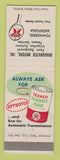 Matchbook Cover - Texaco oil gas Broadwater Motors Townsend MT tractors