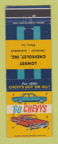 Matchbook Cover - 1960 Chevrolet Lowrey Oldsmobile Many LA