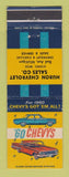 Matchbook Cover - 1960 Chevrolet Huron Bad Axe MI Cadillac