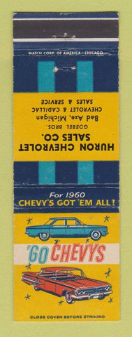 Matchbook Cover - 1960 Chevrolet Huron Bad Axe MI Cadillac