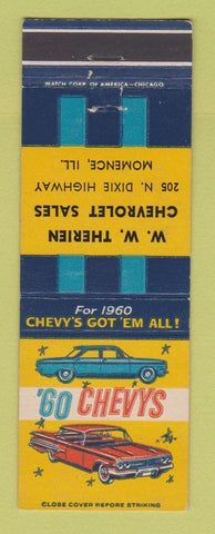 Matchbook Cover - 1960 Chevrolet WW Therien Momence IL