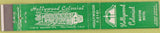 Matchbook Cover - Hollywood Colonial Motor Hotel CA 10 Strike