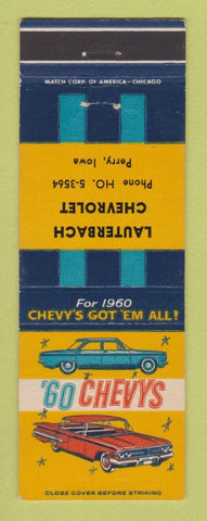 Matchbook Cover - 1960 Chevrolet Lauterbach Perry IA