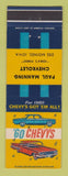 Matchbook Cover - 1960 Chevrolet Paul Manning Des Moines IA