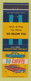 Matchbook Cover - 1960 Chevrolet Hill Motors Portage WI