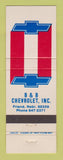 Matchbook Cover - B&B Chevrolet Friend NE