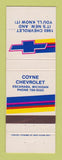 Matchbook Cover - 1980 Chevrolet Coyne Escanaba MI