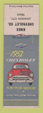 Matchbook Cover - 1952 Chevrolet Knox Johnson City TX