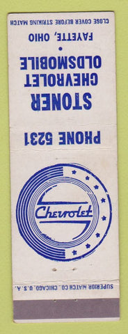 Matchbook Cover - Stoner Chevrolet Oldsmobile Fayette OH