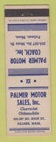 Matchbook Cover - Palmer Motors Chevrolet Oldsmobile Palmer MA