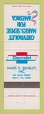 Matchbook Cover - James Quigley Chevrolet Bally PA