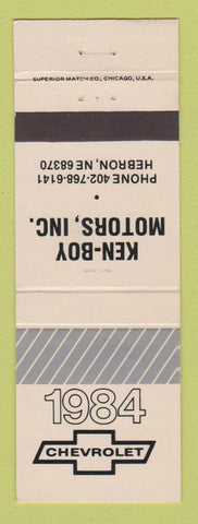 Matchbook Cover - Ken Boy Chevrolet 1984 Hebron NE