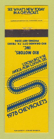 Matchbook Cover - 1978 Chevrolet Rio Grande City TX