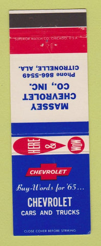 Matchbook Cover - 1965 Chevrolet Massey Citronelle AL