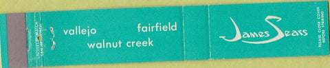 Matchbook Cover - James Sears Vallejo Mill Valley Napa CA 10 Strike