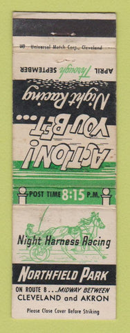 Matchbook Cover - Northfield Park Horse Racing Cleveland Akron OH area