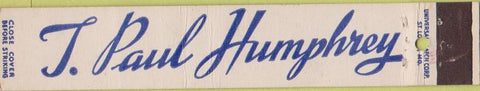 Matchbook Cover - Paul Humphrey Insurance Kanas City MO 10 Strike