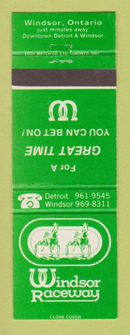 Matchbook Cover - Windsor Horse Racing Windsor ON