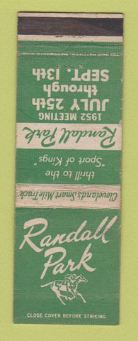Matchbook Cover - Randall Park Horse Racing 1952 Cleveland OH WEAR