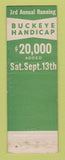 Matchbook Cover - Randall Park Horse Racing 1952 Cleveland OH WEAR