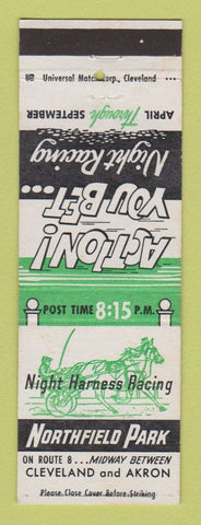 Matchbook Cover - Northfield Park Horse Racing Cleveland Akron OH area 1966